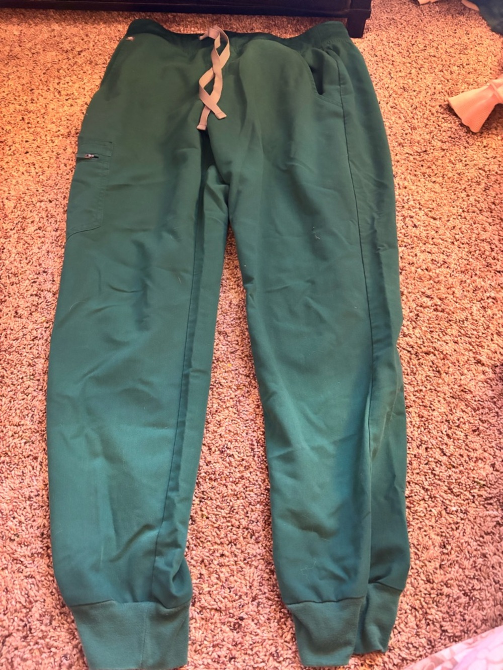 Figs Womens Emerald Green Jogger Scrubs with Drawstring